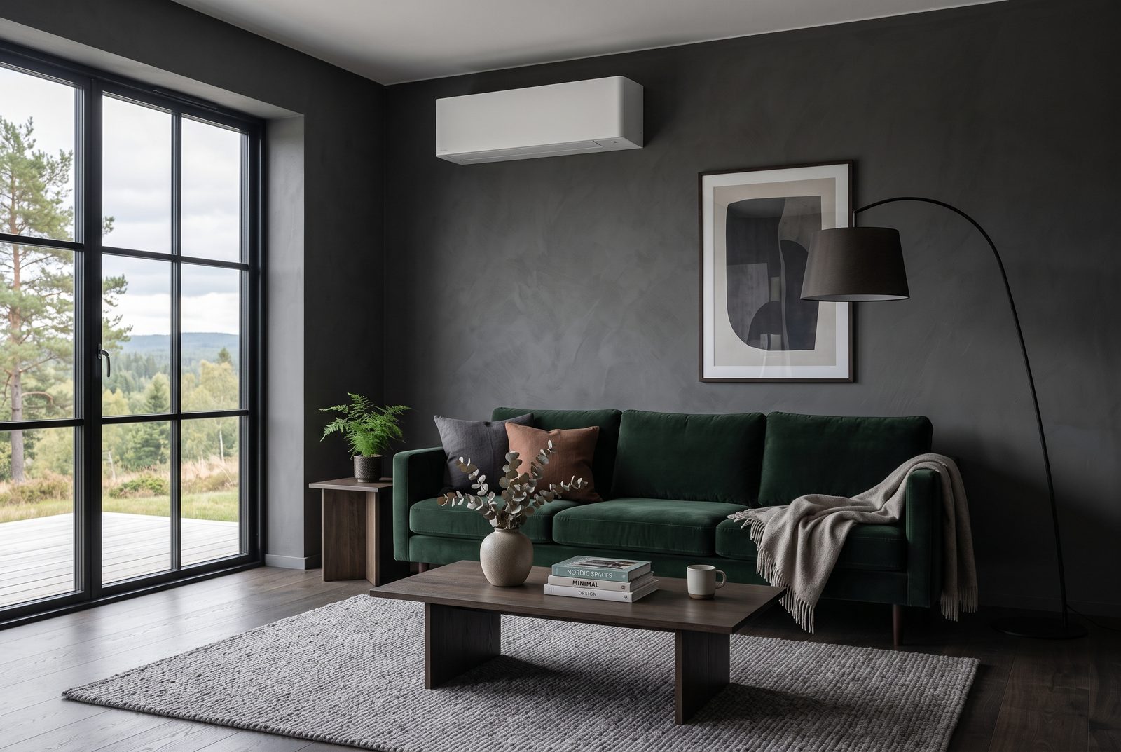 Mitsubishi Electric luft til luft varmepumpe i moderne stue